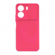 Funda De Gel De Silicona Xiaomi Redmi 13C 4G Rosa Shock Con Protector De Cámara Y Ventana Deslizante