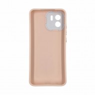 Capa Silicone Gel Xiaomi Redmi A1 Rosa Tecido Tweed Com Protetor De Câmera