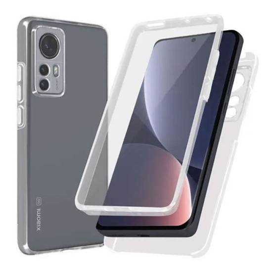 Capa Silicone Dura 360º Xiaomi 12 Lite Transparente Com Protetor De Câmera