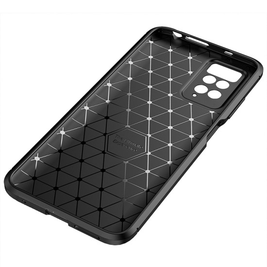 Funda De Gel De Silicona Carbon Xiaomi Redmi Note 11/Note 11s Negra Auto Focus Vennus Con Protector De Cámara