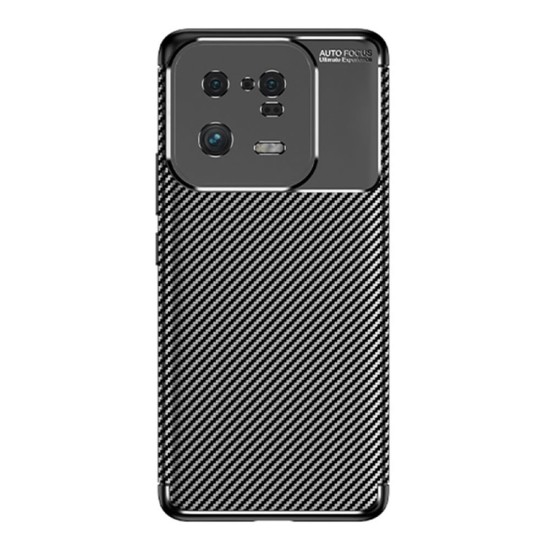 Funda De Gel De Silicona Carbon Xiaomi 13 Negra Auto Focus Vennus Con Protector De Cámara