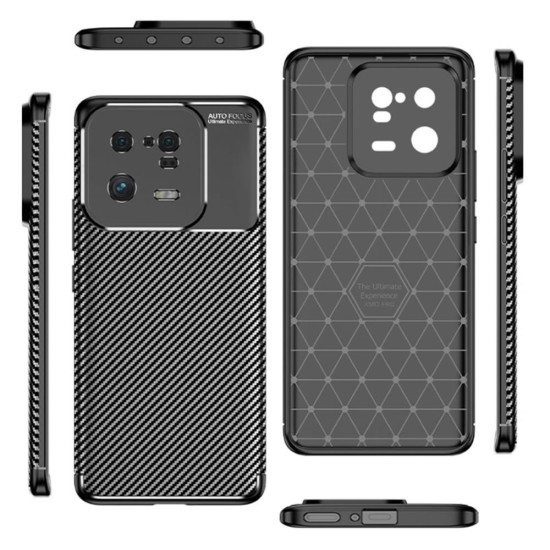 Xiaomi 13 Pro Black Auto Focus Vennus Carbon Silicone Gel Case With Camera Protector