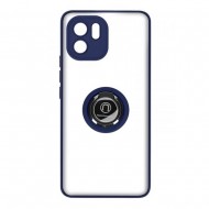 Funda De Silicona TPU Xiaomi Redmi A1 Azul Anillo Magnetico Con Protector De Cámara