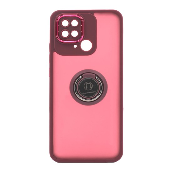 Funda De Silicona TPU Xiaomi Redmi 10C Violeta Anillo Magnetico Con Protector De Cámara