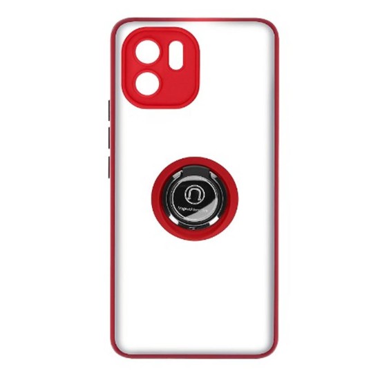 Funda De Silicona TPU Xiaomi Redmi A1 Rojo Anillo Magnetico Con Protector De Cámara