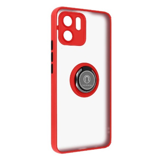 Xiaomi Redmi A1 Red Magnetic Ring TPU Silicone Case With Camera Protector