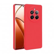 Realme 12 Pro/12 Pro Plus 5G Red Silicone Case With Camera Protector