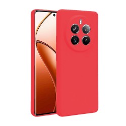 Funda De Silicona Realme 12 Pro/12 Pro Plus 5G Rojo Con Protector De Cámara