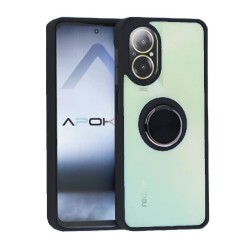 Funda De Silicona TPU Realme C67 4G Negro Con Anillo Magnetico