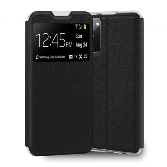 Funda De Silicona Flip Cover Con Candy Window Oppo A72 4G Negra