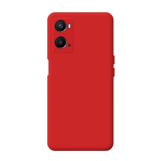 Oppo A96 4G Red Silicone Case With Camera Protector