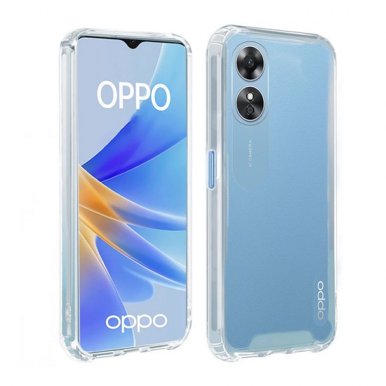 Funda De Silicona Dura Antigolpes Oppo Reno8 T 4G Transparente Con Protector De Cámara