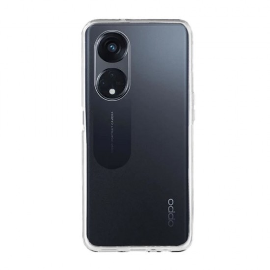 Funda De Gel De Silicona Oppo Reno8 T 4G Transparente Con Protector De Cámara