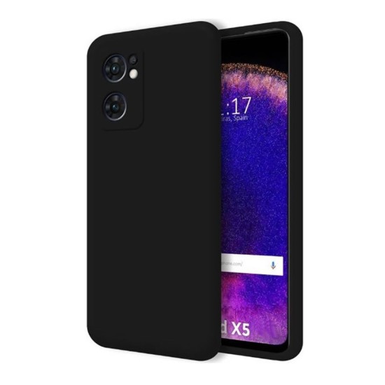 Capa Silicone Gel Oppo Find X5 Preto Com Protetor De Câmera Robusta