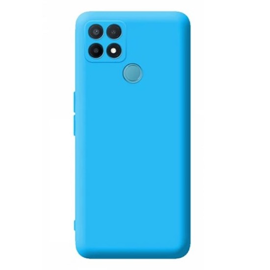 Funda De Gel De Silicona Oppo A15 Azul Con Protector De Cámara Robusta