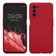 Funda De Gel De Silicona Oppo A54 5G/A74 5G Roja Con Protector De Cámara Robusta