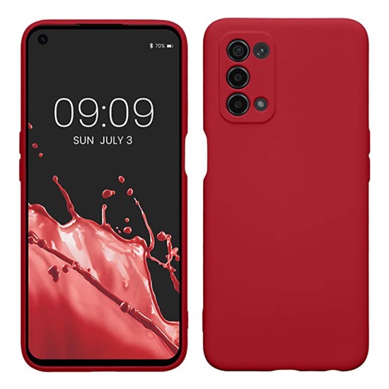 Capa Silicone Gel Oppo A54 5g/A74 5g Vermelho Com Protetor De Câmera Robusta