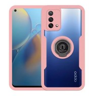 Funda De Silicona Dura 360° Oppo A74 4G Rosa Con Anillo De Dedo Magnético Y Protector De Cámara