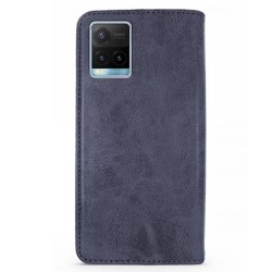 Funda Flip Cover Wallet Vivo Y33s/Y11s Azul Escuro Couro