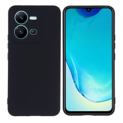 Funda De Gel De Silicona Vivo X80 Lite/V25 5G/V25E 4G Negro Con Protector De Cámara