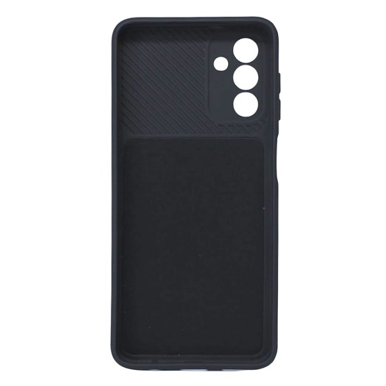 Funda De Gel De Silicona Samsung Galaxy A13 5G/A136 Negra Con Protector De Cámara Y Ventana Deslizante