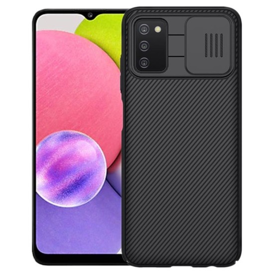 Samsung Galaxy A03s/A037 Black Nillkin With Camera Protector Hard Silicone Gel Case