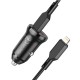 Carregador De Isqueiro Borofone Bz18a Preto Dual Port Usb+Type-C Para Iphone 1m Lightning Cable/20w