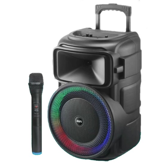 New Science RX-1229 Black 3000W Wireless 3600mAh Subwoofer Speaker With Microphone