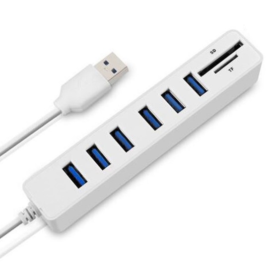 Usb 2.0 Hub New Science 6 Ports Hub Blanco Sd/Tf