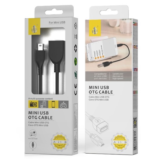 Cable OTG One Plus AS103 Negro Para Mini USB