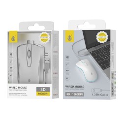 Rato Com Cabo Usb One Plus Ng6045 Branco 1000dpi 1.35m