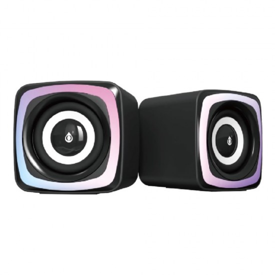 Mini Altavoz One Plus NF4076 Negro Con Cable Y Luz RGB Para Ordenador