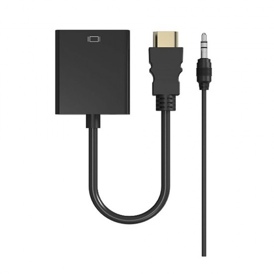 Adaptador De Vga Para Hdmi One Plus Nb1407 Preto 3.5mm Aux