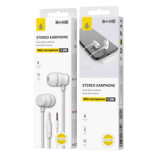 Auricular One Plus C6193 Blanco 3.5mm Plug 1.2m High-Clarity