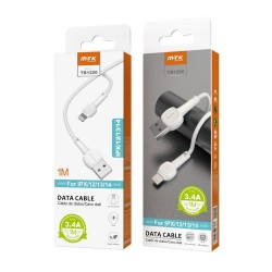 Cable De Datos MTK TB1220 Lightning Blanco Para 7/8/X/XR/11