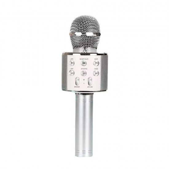 Microfone New Science Ws-858 Prata Hifi Speaker