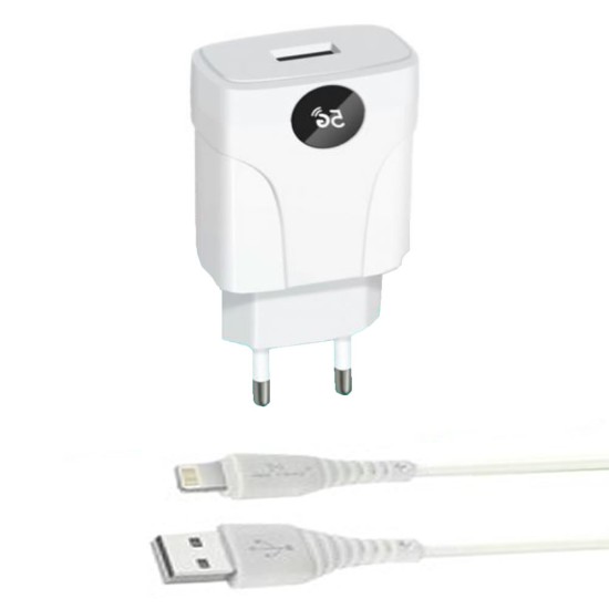 Cargador New Science Carga Super Rápida SLD-T689 Blanco 240V 15W 3.0A Para Iphone