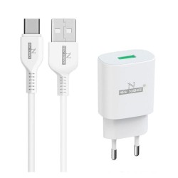 Cargador New Science SLD-T06 Blanco 240V 20W 3.0A USB Para Type-C