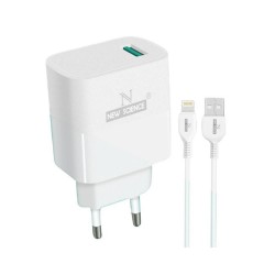 Cargador New Science SLD-T71 Blanco 240V 25W 3.0A USB Para Iphone