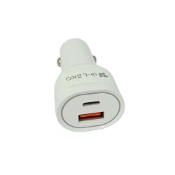 Adaptador De Coche G-Leko DC-26 Blanco 20W/24V/USB Y Tipo-C