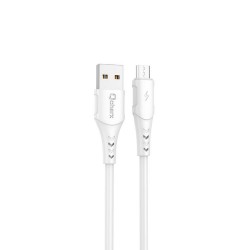 Cable De Datos Qcharx Athens Blanco 18W 3A 1m Para Micro USB