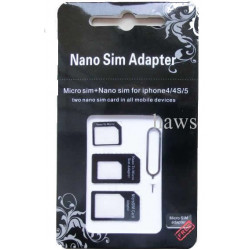 Adaptador De Cartão Noosy Sim 3 Em 1 Preto