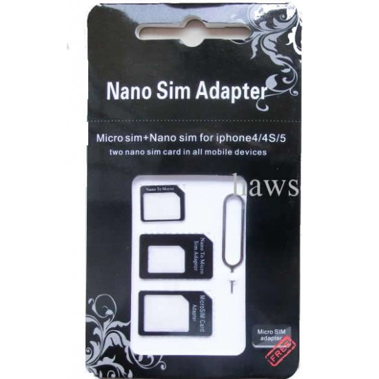 Adaptador De Cartão Noosy Sim 3 Em 1 Preto