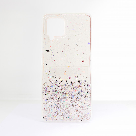 Capa Silicone Gel Liquido Glitter Samsung Galaxy A42 5g / A426 Rosa Clara