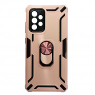 Capa Silicone Tpu Kickstand Heavy Duty Hibrid Samsung Galaxy A72 Rosa Anel De Dedo Anti-Choque