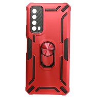 Tpu Kickstand Heavy Duty Hybrid Silicone Case Huawei P Smart 2021 / Y7a Red Anti-shock Finger Ring