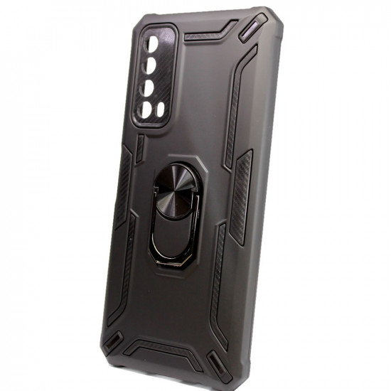 Tpu Kickstand Heavy Duty Hybrid Silicone Case Huawei P Smart 2021 / Y7a Black Anti-shock Finger Ring