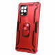 Capa Silicone Tpu Kickstand Heavy Duty Hibrid Samsung Galaxy A42 Rojo Anel De Dedo Anti-choque