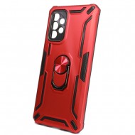 Capa Silicone Tpu Kickstand Heavy Duty Hibrid Samsung Galaxy A52 5G Rojo Anel De Dedo Anti-choque