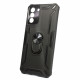 Capa Silicone Tpu Kickstand Heavy Duty Hibrid Samsung Galaxy S21 Plus / S30 Plus Preto Anel De Dedo Anti-Choque